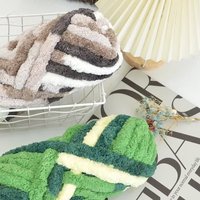 Kit de Matériaux DIY pour Écharpe en Ligne de Fil Extra Épais Effet Queue de Chat, Tricotée à la Main, Fil Super Épais, Couverture Tricotée, Blanchie