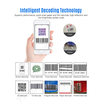 Pour Bluetooth 2D CMOS Mini Finger Barcode Scanner Ring Code Reader USB Prend en charge le mode SPP BLE connecte le téléphone PC pour les bibliothèques