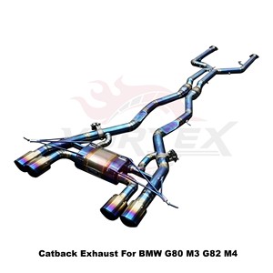 Système d'échappement complet Vortex Sport Sound Tuning en titane bleu compatible avec BMW G80 M3 G82 M4 Racing, avec soupape électronique. - Product Image 2