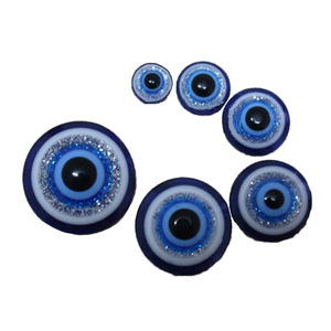 Wholesale 6mm-20mm Round Flatback Resin Bule Evil Eye Plastic Retro Beads For Jewelry Making Necklace Bracelet Diy Accessories
