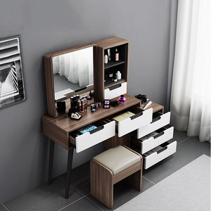 Tocador Nórdico Personalizable de MDF con Luz LED Integrada, Cajonera y Comodino para Dormitorio - Product Image 2