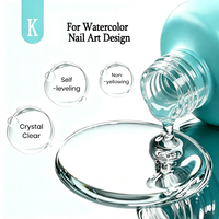 KLANA 2026 Gel de finition effet blooming transparent longue tenue UV LED 15ML Soak Off pour le nail art aquarelle en salon