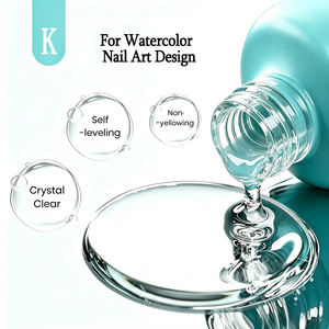 KLANA 2026 Gel Transparente para Uso en Salón, Gel de Larga Duración para Efecto Blooming, Gel de Acabado UV LED de 15 ml, Removible en Agua, para Diseño de Uñas con Efecto Acuarela - Product Image 3