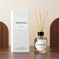 Flacon diffuseur de parfum d'ambiance en verre ambré de luxe, rond, 120ml, 150ml, 200ml, avec bouchon à vis et couvercle en bois, coffret cadeau, vente en gros