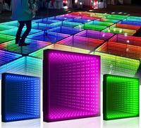 Dalles de sol LED 3D miroir RGB modulaires pour scène, activées par le son, intérieur/extérieur, pour mariage, club, événement