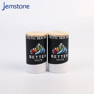 Emballage en tube de papier écologique personnalisé pour mélange de thé, avec couvercle en bois et sel marin de qualité alimentaire - Product Image 1