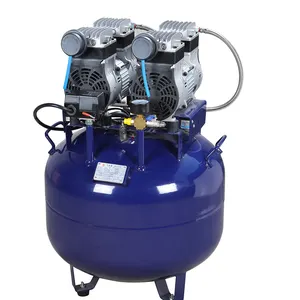 65L 2HP Wechselstrom elektrischer zahnärztlicher 100% Ölfreier ölfreier leiser Luftkompressor tragbar mit Lufttrockner und Tank für Zahnarzt