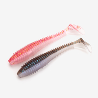 ROVORO Tackle Leurres souples en plastique 3,5cm-7cm et couleurs variées, type Paddle Thread Tail et T-Tail, pour la pêche au bar et au poisson-soleil, leurres nageurs OEM