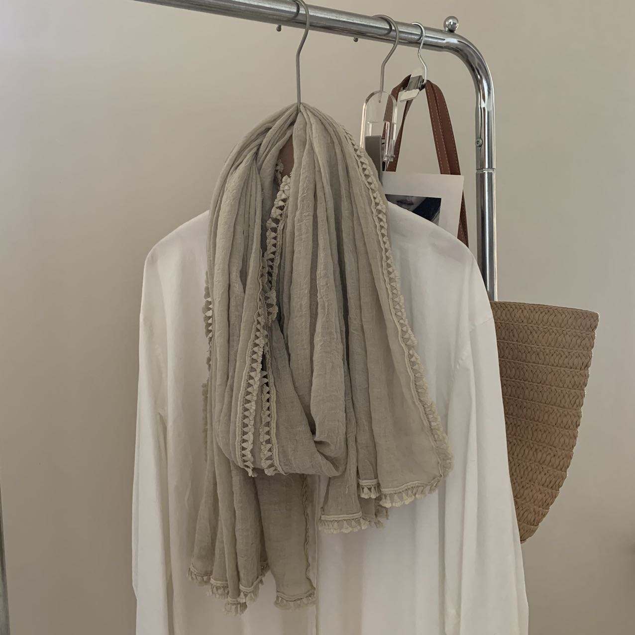 Wholesale New Plain Viscose Cotton Hijab Crinkle Shawl Muslim Head