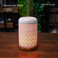 Diffuseur d'arômes métallique 24V pour e-commerce transfrontalier, humidificateur ultrasonique 250 ml avec fonction de minuterie et silencieux, essentiel