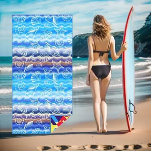 Toalha de praia leve de secagem rápida para mulheres, homens, crianças e crianças, logotipo personalizado, natureza, boa qualidade