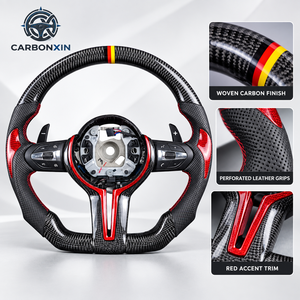 Volant chauffant en fibre de carbone pour BMW Série F F30 F10 535i F32 F20 F36 F22 M4 F82 X5 F15 F80 M3 F11 F31 F01 F07 X3 - Product Image 1