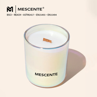 MESCENTE – Nouvelle coupelle à bougie en verre borosilicate de luxe, vide, avec électroplaqué irisé, pour la vente en gros