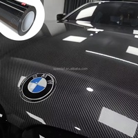 Nouveauté PET voiture vinyle wrap brillant noir intérieur voiture wrap corps film d'emballage 6D fibre de carbone wrap vinyle Auto autocollant rouleau