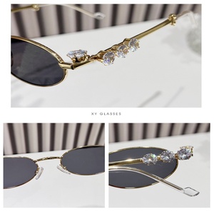 S020 Summer New Arrival Oval Fashion Personality Diamond Ins Style Women Men Shades Vintage <b>Sunglasses</b> - Product Image 6