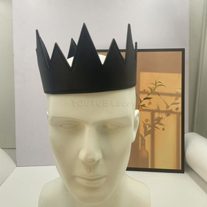 Coroa Headband PU Couro Ajustável Headwear Hair Ornament Medieval King Queen Costume Acessório para Festa Aniversário - Product Image 6