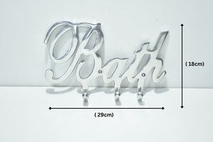 Modern Metal ‘Bath’ <b>Wall</b> <b>Hook</b> <b>Rack</b> Decorative Bathroom <b>Wall</b> Mounted <b>Hook</b> for Towels, Robes & Accessories Organizer at Best Price - Product Image 3