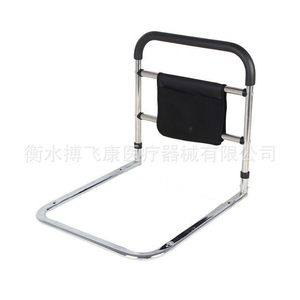 Stainless Steel Bedside Handrail With <b>Storage</b> Pouch For Elderly And Disabled Assistance - Product Image 2