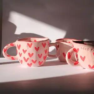 Saint Valentin cadeau 2024 porcelaine romantique couple coeur tasse à café moderne design personnalisé imprimé mignon tasse en céramique personnalisé