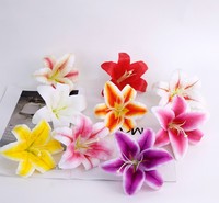 Têtes de fleurs de lys artificielles 15 cm, pétales réalistes avec étamines, lot de 100 pièces pour décoration florale de mariage et de maison