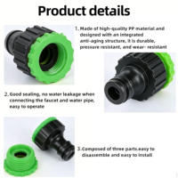 Kit de raccordement rapide fileté pour tuyau d'arrosage extérieur en plastique ABS, 8 bars, pour une irrigation efficace