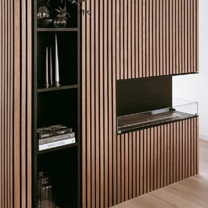 Panneaux acoustiques modernes en bois à lattes de qualité supérieure, imperméables et ignifuges, pour restaurants et salles à manger - Product Image 6