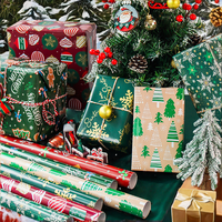 Cadeaux personnalisés pour anniversaire et Noël, papier kraft écologique, résistant à l'humidité, emballage cadeau réutilisable en rouleau