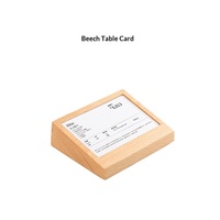 Support de Présentation de Cartes de Table Double Face en Bois Massif Écologique pour Décoration Intérieure avec Panneaux de Prix et de Présentation