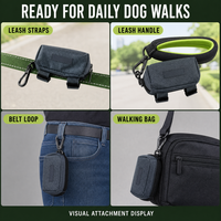 Support de sacs à déjections canines DOLET en gros, écologique et étanche, avec ceintures en nylon/néoprène à clipser facilement, distributeur personnalisable