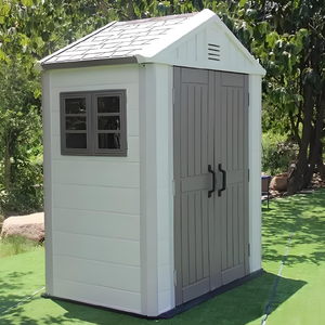 Grande 5 x3ft edificio esterno cabina bici capannone in plastica attrezzi da giardino casa di stoccaggio con finestra - Product Image 2