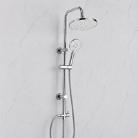 Ensemble de douche thermostatique encastré mural avec mitigeur à main en acier inoxydable chromé moderne et complet