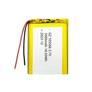 Fabrika doğrudan satış 3.7v 5000mAh 105568 fabrika lityum-iyon polimer pil vakum pil hücresi satılık