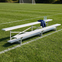 Bancs en aluminium pour tribunes, 2 rangées, 20 sièges, 15 pieds, portables, résistants à la corrosion, tribunes de stade de qualité aéronautique |   Certifié OSHA OEM