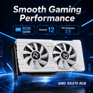 เอเอ็มดี ราเดอน RX <span class=keywords><strong>470</strong></span> 8GB GDDR5 กราฟิกการ์ด 256 บิตการ์ดแสดงผลสำหรับเล่นเกมเดสก์ท็อป PCI Express 3.0 DirectX 12 พัดลมคู่ GPU - Product Image 3