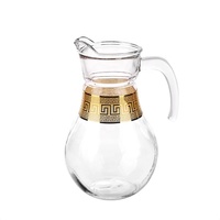 Pichet en verre personnalisé de Style de luxe du moyen-orient, décalcomanie en or, pichet à boire, bouilloire, ensemble de pichet à eau, pichet en verre avec demi-poignée