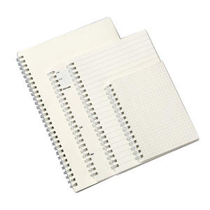 Carnet à spirales personnalisé en PVC, <span class=keywords><strong>pages</strong></span> résistantes à l'encre, quadrillage, papier beige Daolin, couverture blanche - Product Image 2