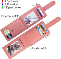 Porte-cartes RFID Portefeuille pour femmes Mince Bifold Zipper Card Cases Organisateur d'argent avec poche zippée en matériau PU