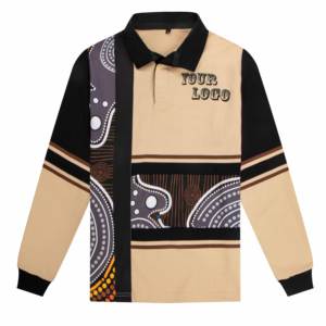 オールドスクールラグビーシャツカスタムデザイン長袖コットンストライプトップレクリエーションウェア - Product Image 1