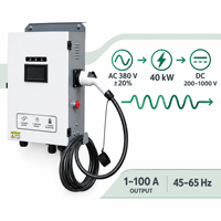 Borne de Recharge DC CCS2 40kW Double Pistolet OCPP 1.6J Paiement Rapide IP54 pour Centre Commercial, Parking, Bureau avec Écran Tactile, Compteur d'Énergie, Facturation et NFC