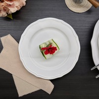 Assiettes de Dîner en Céramique Blanches Simples et Classiques, Style B2B, Vaisselle de Mariage pour Restaurant