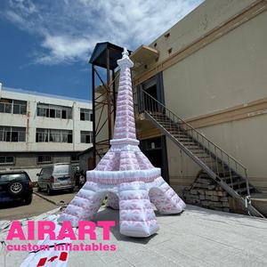 Ballon de tour gonflable lumineux de nuit, tour de fer rose gonflable pour décor publicitaire - Product Image 4