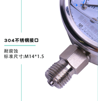 Manomètre rempli de fluide FS Y-60BF 3/8" 1/4" BSPT en acier inoxydable, jauge de pression numérique, précision 1,6%, 0,1-6Mpa pour le traitement de l'eau