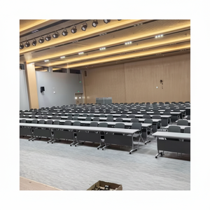 Table pliante d'intérieur moderne de MDF de vente directe d'usine avec des roues bureau facile d'assemblage - Product Image 1