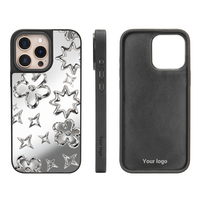 Coque de téléphone de luxe effet miroir pour iPhone 15/16/17, antichoc en TPU+PC, étanche et anti-traces de doigts