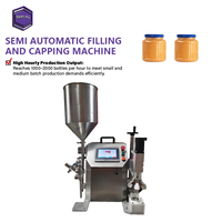 Machine de remplissage et de bouchage de sauces semi-automatique à pompe rotative, contrôle par écran tactile, réglable 100-1000 ml, pour flacons en verre en acier inoxydable 304, produits chimiques