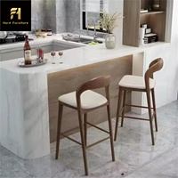 Tabourets de bar scandinaves en bois massif, tabourets de bar modernes en bois, mobilier de restaurant, café, hôtel