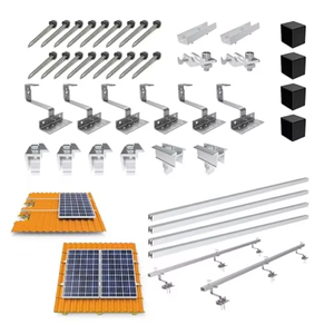 Kit de montage de panneaux solaires pour toiture, fixation de 1 à 4 panneaux pour toit en tuiles, <span class=keywords><strong>support</strong></span> de montage pour mini-centrale électrique - Product Image 1