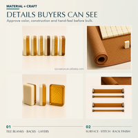 Set Mahjong Amerika Kustom Amber Honeycomb Koleksi Lengkap dengan Ubin, Rak, Penggeser, Alas, dan Kotak untuk Program Hadiah