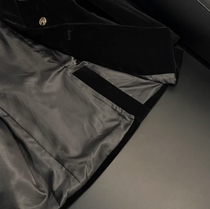 Blazer <span class=keywords><strong>de</strong></span> <span class=keywords><strong>Terciopelo</strong></span> <span class=keywords><strong>de</strong></span> Alta Calidad para <span class=keywords><strong>Mujer</strong></span>, Estilo Casual <span class=keywords><strong>de</strong></span> Oficina, Manga Larga con Muescas, Doble Botonadura, Adorno <span class=keywords><strong>de</strong></span> Pedrería, Novedad <span class=keywords><strong>de</strong></span> Invierno - Product Image 5