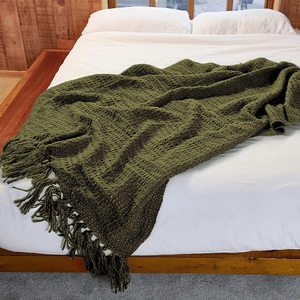Couverture de jet tricotée <span class=keywords><strong>Beige</strong></span> épaisse de haute qualité en gros pour canapé chaise canapé-lit - Product Image 4